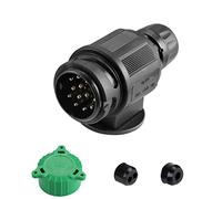 SPARKMOTO Enchufes de Remolque 13 Polos,Clavija Remolque 13 Polos,12V Impermeable Enchufe Remolque 13 Pines Macho para caravanas,portabicicletas con Tapa de Enchufe de Remolque Verde
