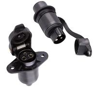 SPARKMOTO Enchufes de Remolque 3 Pines y Zócalo de Remolque 3 Pines, 12V Enchufe y Zócalo Remolque 3 Pines Impermeable Conector, para Tractor Autos Conectores Remolque (2 Puntos De Montaje C)