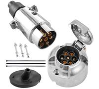 SPARKMOTO Impermeable Metal Enchufe de Remolque 7 Pines Hembra y Macho en Aluminio - Conector de 7 Polos