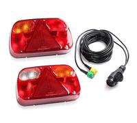 SPARKMOTO Kit Luces Remolque 13 Pines,12V Pilotos Traseros Remolque Con Cable 5.5m Precableado Enchufe 13 Pines,Pilotos Traseros Remolque 13 Pines Homologado