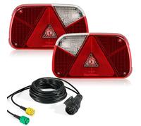 SPARKMOTO Kit Pilotos Traseros Remolque 13 Pines,12V Luces Remolque Con Cable 4 m Precableado Enchufe 13 Pines,Luz Trasera Remolque Homologado