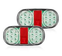 SPARKMOTO Pilotos led traseros 5 funciones con luz matricula 12v, pilotos led sumergibles remolque,luces traseras led para remolque tractor camion, Homologación ECE EMC, 2 Piezas