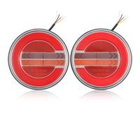 SPARKMOTO Pilotos Traseros LED Redondos Para Remolque - Impermeables, 12v/24v, 4 Funciones - Compatibles Con Tractor, Camión, Caravana - Homologados y Sumergibles