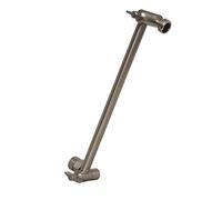 SparkPod 11" Solid Brass Shower Head Extension Arm - Flexible Height & Angle Adjustable Shower Arm Extension for Rain Showerheads with Sturdy Lock - Universal Pipe Connection (Elegant Brushed Nickel)