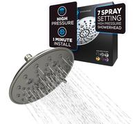 SparkPod 7 Spray Settings Shower Head - Adjustable High Flow Shower Head with Mist Setting - Showerhead Replacement Head for the Bathroom (8 Inch, Br