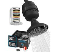 SparkPod Alcachofa de ducha de alta presión con filtros, rejuvenece la piel y el cabello (reduce el eccema y la caspa), elimina cloro, fluoruro, metales pesados e impurezas, instalación en 1 minuto