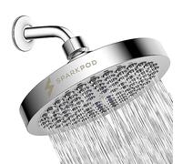 SparkPod Cabezal de ducha fijo, lluvia de alta presión, aspecto cromado moderno de lujo, fácil instalación sin herramientas, el reemplazo ajustable perfecto para tus cabezales de ducha de baño