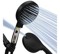 SparkPod Cabezal de ducha filtrado de 10 modos con manguera, cabezales de ducha de alta presión de 5 pulgadas con filtro, filtro de cabezal de ducha de mano con chorro de energía integrado, manguera