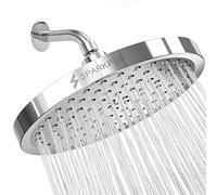 SparkPod Fixed Shower Head - High Pressure Rain - Luxury Modern Chrome Look - Easy Tool Free Installation - The Perfect Adjustable Replacement (Chrome, 20CM Round)