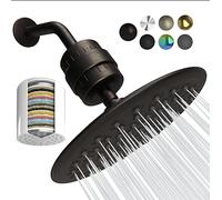 SparkPod Juego de alcachofa de ducha filtrada de lujo de 23 etapas, reduce el cloro y los metales pesados, filtro de cabezal de ducha de alta presión (redondo de 9.5 pulgadas, bronce aceitado vintage)