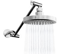 SparkPod Round Rain Shower Head with Shower Head Extension Arm - High Pressure Rain - Luxury Modern Look - No Hassle Tool-less 1-Min Installation (11