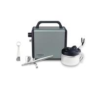 SPARMAX - Aerógrafo Max-3 + Compresor ARISM Mini + Estación de Limpieza SCP-700 + 5 Cepillos, Cromo, Tamaño de la Aguja: 0,3 mm