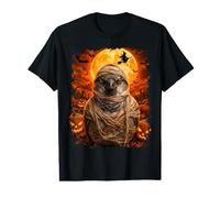 Sparrow Bird Mummy in Creepy Pumpkin Patch Noche de Halloween Camiseta gráfica económica