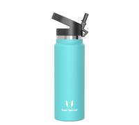 Super Sparrow Botella de Agua Acero Inoxidable - Botella Termica Boca Ancha con Paja 1 Litro - Sin BPA, para Gimnasio, Deporte, Oficina, Yoga, Ciclismo