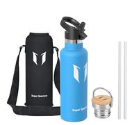 Sparrow Botella Agua Acero Inoxidable 750ml - Botella Termica con Pajita | Sin BPA & Fugas, Lavavajillas, Deporte, Gimnasio, Oficina, TwistTrail Botella Termica Tapa Pajita,Tapa Asa & Funda