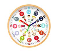 Sparrow High Reloj analógico educativo colorido para niños, reloj silencioso de 10 pulgadas sin tictac, aprende y dice la hora claramente, enseña la hora fácilmente, decora la habitación, perfecto