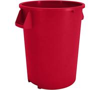 SPARTA Bronco 20 Gallon Trash Can, Thick Polyethylene Bin, NSF Certified Waste Container with Top Handles, Bottom Handholds, Reinforced Base and Stackable, LLDPE, 20 Gallon, Red