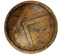 Spartan King Armor Shield 300 - Escudo medieval griego Leonidas Armadura, tamaño completo, color marrón, acabado antiguo
