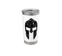 Spartan Warrior Helmet Gym Motivación Esparta Antigua Grecia Vaso térmico de acero inoxidable de doble pared
