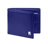 SPARTANO Carteras para Hombre con protección RFID, 11 Ranuras para Tarjetas de crédito, 1 Bolsillo para Monedas, 2 Compartimentos para Billetes, 3 Bolsillos internos - Zeus (Azul)