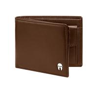 SPARTANO Carteras para Hombre con protección RFID, 11 Ranuras para Tarjetas de crédito, 1 Bolsillo para Monedas, 2 Compartimentos para Billetes, 3 Bolsillos internos - Zeus (Marrón)