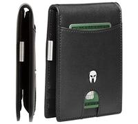 SPARTANO Carteras para Hombre con protección RFID, Porta Tarjetas de crédito con Clip para Billetes, Tarjetero Delgado con Monedero - ADE (Negro)