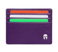 SPARTANO Porta Tarjetas de crédito para Hombres con protección RFID, Cartera Elegante y Delgada con 6 Bolsillos para Tarjetas y 1 Bolsillo para Billetes - Ares (Púrpura)