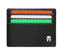 SPARTANO Porta Tarjetas de crédito para Hombres con protección RFID, Cartera Elegante y Delgada con 6 Bolsillos para Tarjetas y 1 Bolsillo para Billetes - Ares (Carbón)