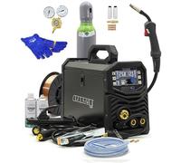 Spartus EasyMIG 210 LED - Equipo de soldadura MIG MAG 200 A - Synergie Inverter 3 en 1 - Alambre de llenado, WIG Lift, MMA, juego completo listo para soldar, 230 V IGBT, inductancia y paquete de