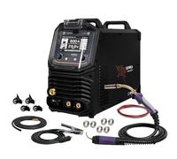 Spartus MIG MAG Máquina de soldar 400 V 300 A de doble pulso, inversor 4 en 1 Synergic 4 rollos, máquina de soldadura de aluminio, gas protector, alambre de llenado y máquina de soldadura TIG