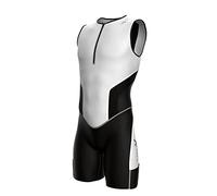 Sparx X - Traje de triatlón para hombre, para carreras, ciclismo, natación, correr, blanco_elite, Medium