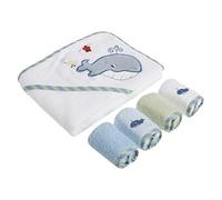 Spasilk 100% algodón con capucha Terry toalla de baño con 4 toallitas azul Talla:talla única