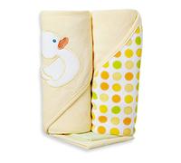 Spasilk con capucha Terry toalla de baño con paños - azul amarillo Yellow Duck