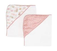 Spasilk - Juego de 2 toallas de rizo con capucha estampada de muselina, para recién nacido o niña, regalo para baby shower, Conchas Rosas, Talla única
