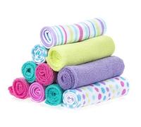 Spasilk Soft Terry manopla, 10 unidades azul Aqua Bubbles