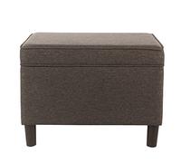 Spatial Order Decoración del hogar | Colección Dinah - Otomana de almacenamiento moderna | Otomana con almacenamiento para sala de estar y dormitorio (marrón Chocalate)