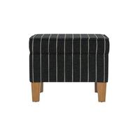 Spatial Order Decoración del hogar | Colección Dinah - Otomana de Almacenamiento Moderna | Otomana con Almacenamiento para Sala de Estar y Dormitorio (Negro con Rayas de Ramo)
