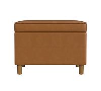 Spatial Order Decoración del hogar | Colección Dinah - Otomana de almacenamiento moderna | Otomana con almacenamiento para sala de estar y dormitorio (piel sintética de color armelo)