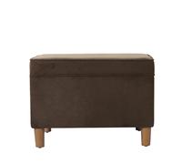 Spatial Order Decoración del hogar | Colección Dinah - Otomana de almacenamiento moderna | Otomana con almacenamiento para sala de estar y dormitorio (terciopelo marrón chocolate)