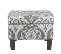 Spatial Order Decoración del hogar | Colección Dinah - Otomana moderna de almacenamiento | Otomana con almacenamiento para sala de estar y dormitorio (azul pizarra)