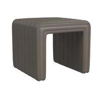 Spatial Order Otomana moderna para decoración del hogar, otomana para sala de estar y dormitorio, piel sintética gris peltre