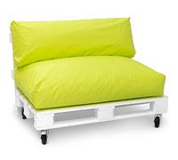 Spatium Jumbo XXL Cojines Sofá Palets Cojines para pales europalé palets Funda desenfundable, Impermeable (Manzana Verde, Conjunto 2 Piezas)