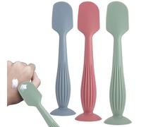 Spátula de crema de pañales 3PCS Silicona Batto Butt Spatula Butt sin raspadio con extremo de succión 3 Color Handheld 1.6x6.4 pulgadas Aplicador de crema de pañales.