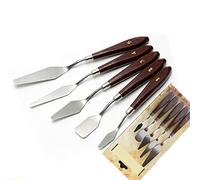 Spátula de Pintura de Cuchilla Acero Inoxidable, Raspador Pintura Al óleo para Artistas Estudiantes 5 Piezas, Articulación Fuerte y Madera, Tecnología Avanzada y Artesanía Exquisita con Madera