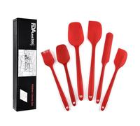 Spatule en silicone Spatule en caoutchouc pour la pâtisserie Cuisson Mélange Haute résistance à la chaleur Non collante Lavable au lave-vaisselle Sans BPA Set de 6(rouge)