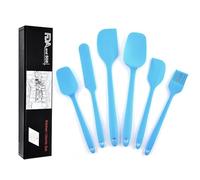 Spatule en silicone Spatule en caoutchouc pour la pâtisserie Cuisson Mélange Haute résistance à la chaleur Non collante Lavable au lave-vaisselle Sans BPA Set de 6(Bleu)