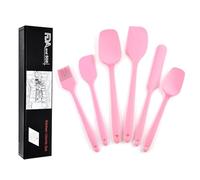 Spatule en silicone Spatule en caoutchouc pour la pâtisserie Cuisson Mélange Haute résistance à la chaleur Non collante Lavable au lave-vaisselle Sans BPA Set de 6(rosa)