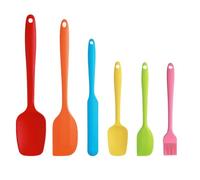 Spatule en silicone Spatule en caoutchouc pour la pâtisserie Cuisson Mélange Haute résistance à la chaleur Non collante Lavable au lave-vaisselle Sans BPA Set de 6(colores)