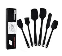 Spatule en silicone Spatule en caoutchouc pour la pâtisserie Cuisson Mélange Haute résistance à la chaleur Non collante Lavable au lave-vaisselle Sans BPA Set de 6(negro)