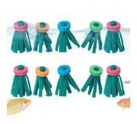 Spawning Mop, 10 Pieces Floating Fish Breeding Mops, 1.77x3.94 Inches Foam Ring Floating Reusable Scrubber for Rainbowfish Snails Amphibians Turtles and Freshwater